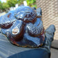 84 gr Sea Turtles Carving 85x67x36 mm Indonesian Blue Amber for Healing AJ200