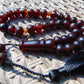 47 gr Hand Tasbih Mesbah Rosary 36 Beads 12 mm  Indonesian Cherry Red Amber for Healing TB13i3
