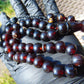 50 gr Hand Tasbih Mesbah Rosary 36 Beads 12 mm Indonesian Cherry Red Amber for Healing TB13i23