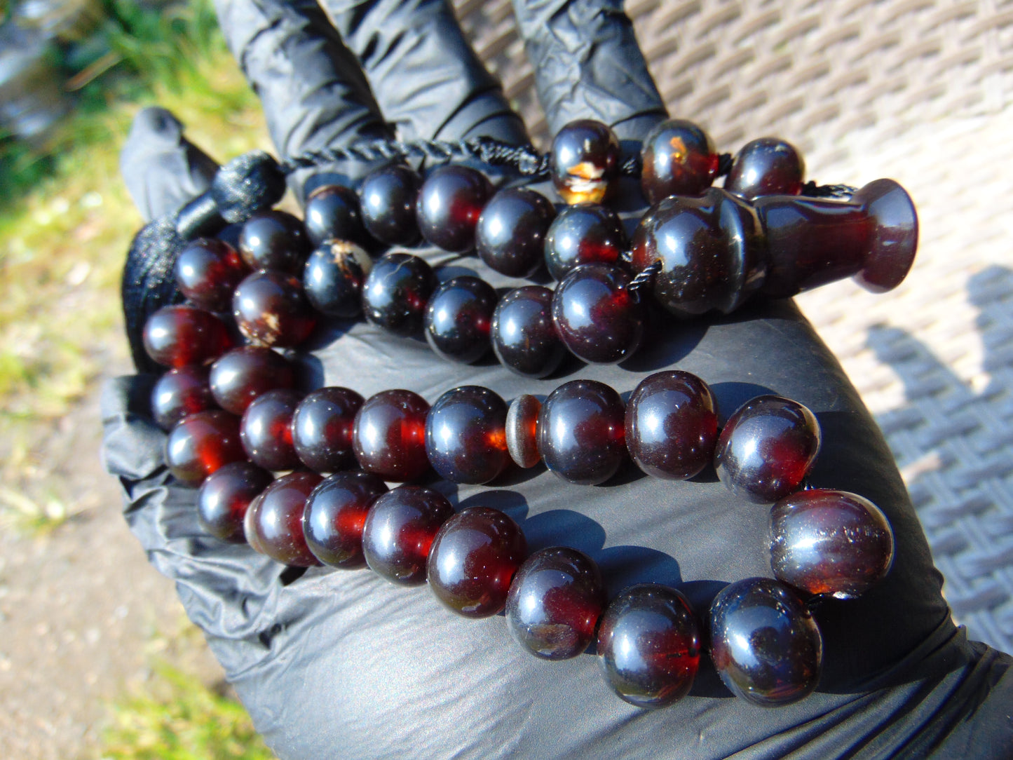 50 gr Hand Tasbih Mesbah Rosary 36 Beads 12 mm Indonesian Cherry Red Amber for Healing TB13i23