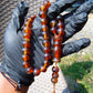 50 gr Hand Tasbih Mesbah Rosary 36 Beads 12 mm Indonesian Yellow Blue Amber for Healing TB13i18