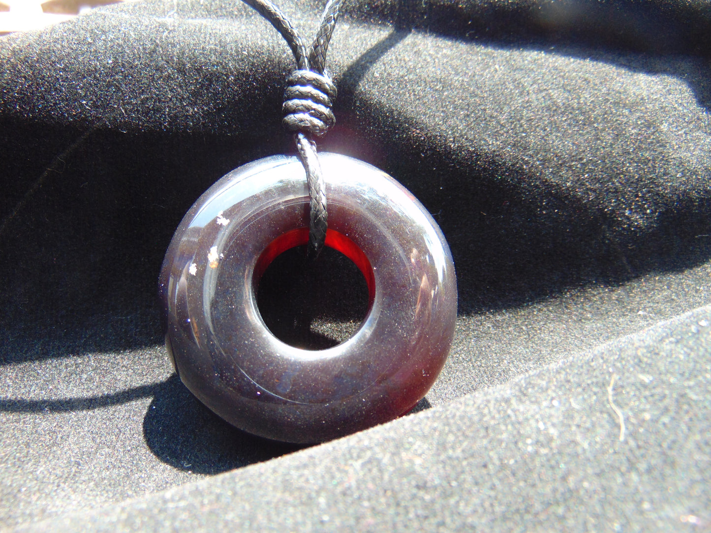 19 gr Donut Pendant Indonesian Purple Blue Amber for Healing 26Y111