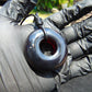 19 gr Donut Pendant Indonesian Purple Blue Amber for Healing 26Y111