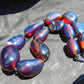149 gr 13 beads Big Necklace Indonesian blue Amber for Healing FRN16