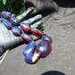 149 gr 13 beads Big Necklace Indonesian blue Amber for Healing FRN16