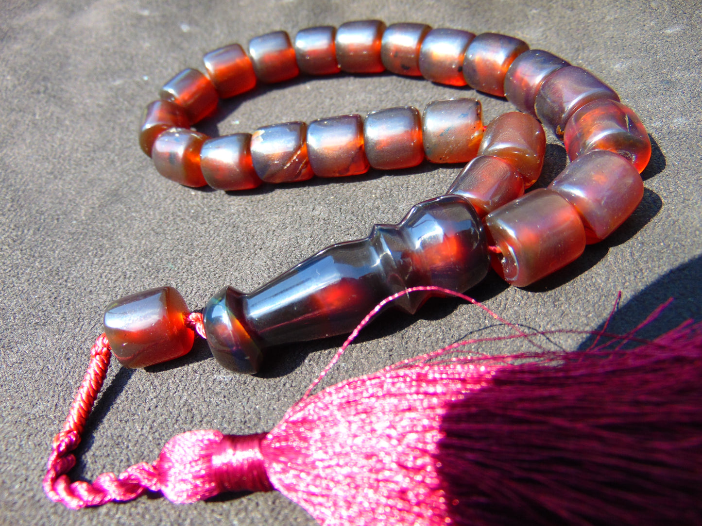 40 gr Komboloi Rosary 22 Beads 12x12 mm Indonesian Red Amber for Healing TU11
