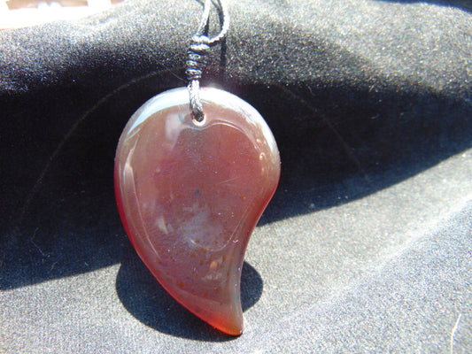 Natural Indonesian Amber Pendant Magatama, 12,8 gram Amber Comma Pendant,Unique Statement Gift for Men Women 26N33
