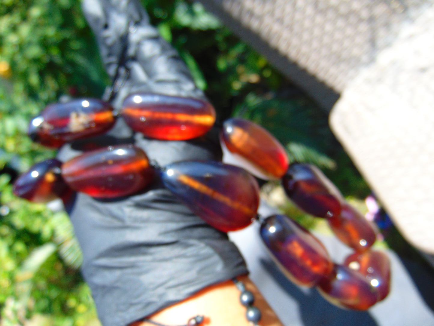 111 gr 13 beads Big Necklace Indonesian blue Amber for Healing FRN8