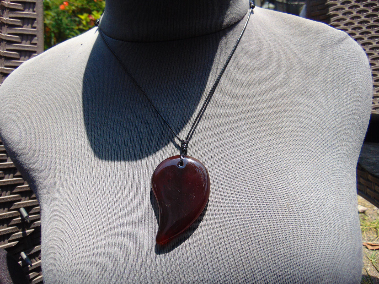 Natural Indonesian Amber Pendant Magatama, 12,8 gram Amber Comma Pendant,Unique Statement Gift for Men Women 26N33