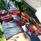111 gr 13 beads Big Necklace Indonesian blue Amber for Healing FRN8