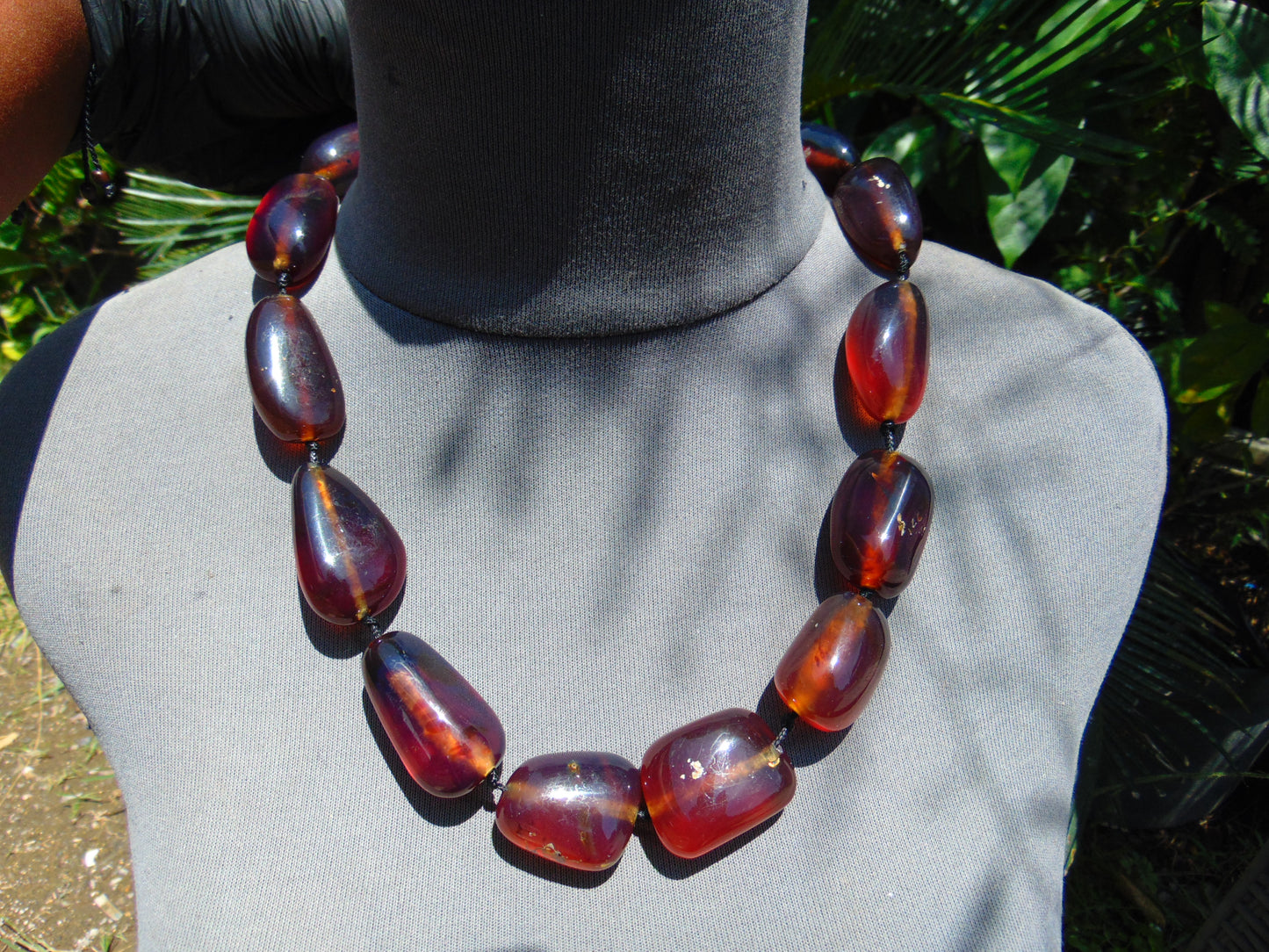 111 gr 13 beads Big Necklace Indonesian blue Amber for Healing FRN8