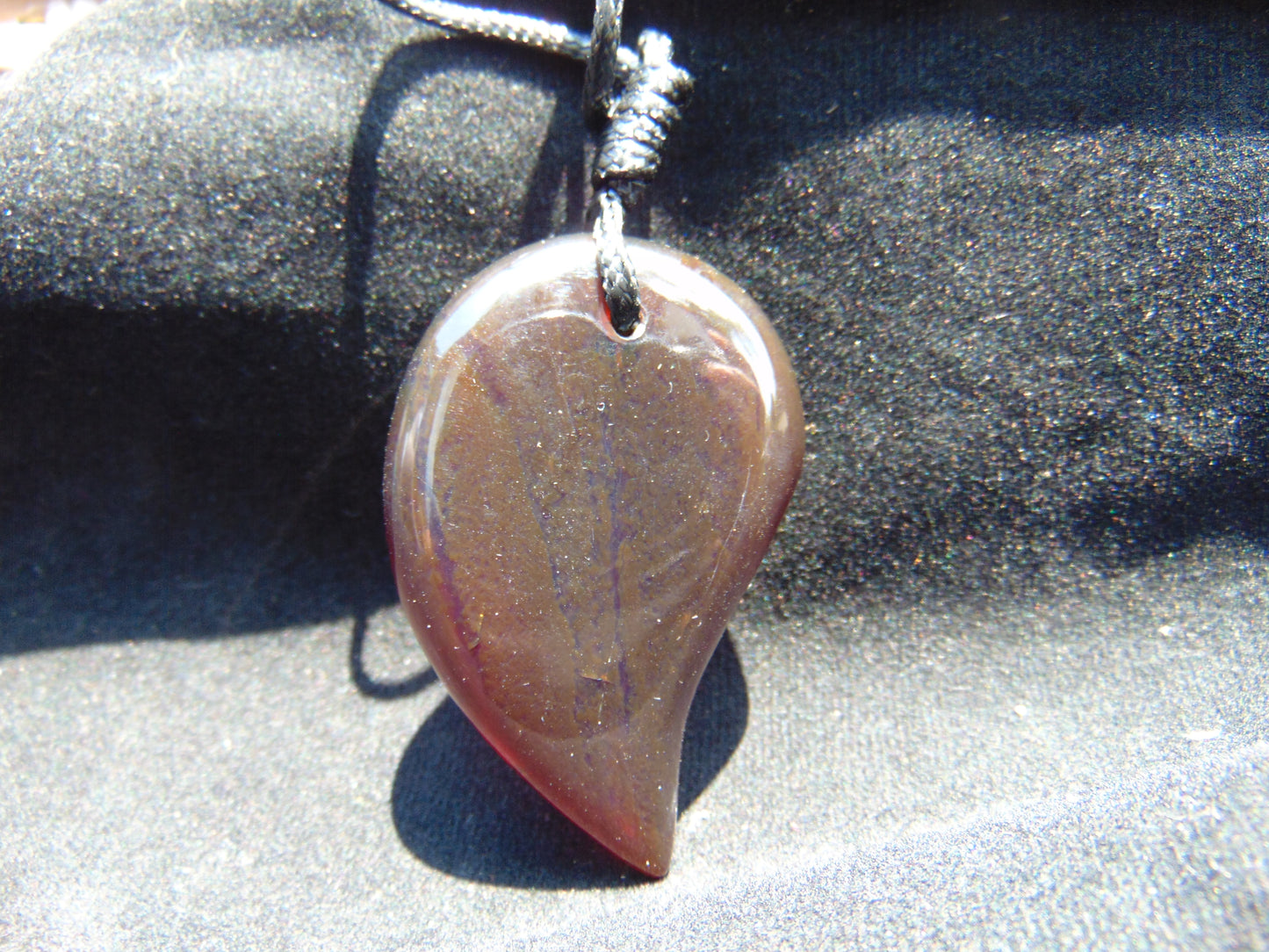 Natural Indonesian Blue Amber Pendant Magatama, 13 gram Blue Amber Comma Pendant,Unique Statement Gift for Men Women 26y51