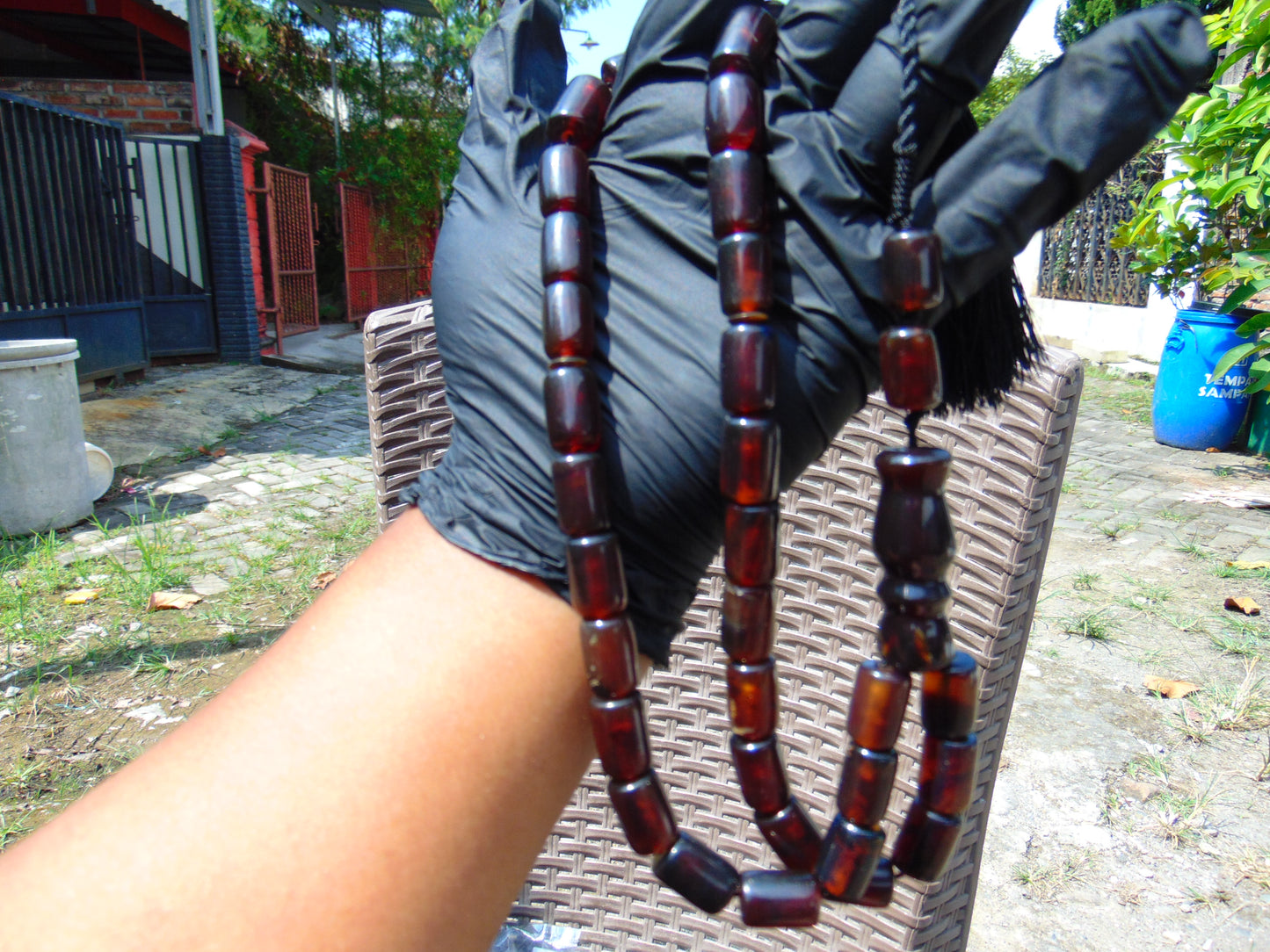 56 gr Komboloi Rosary 33+2 Beads 10x16 mm Indonesian Yellow Red Amber for Healing TU2