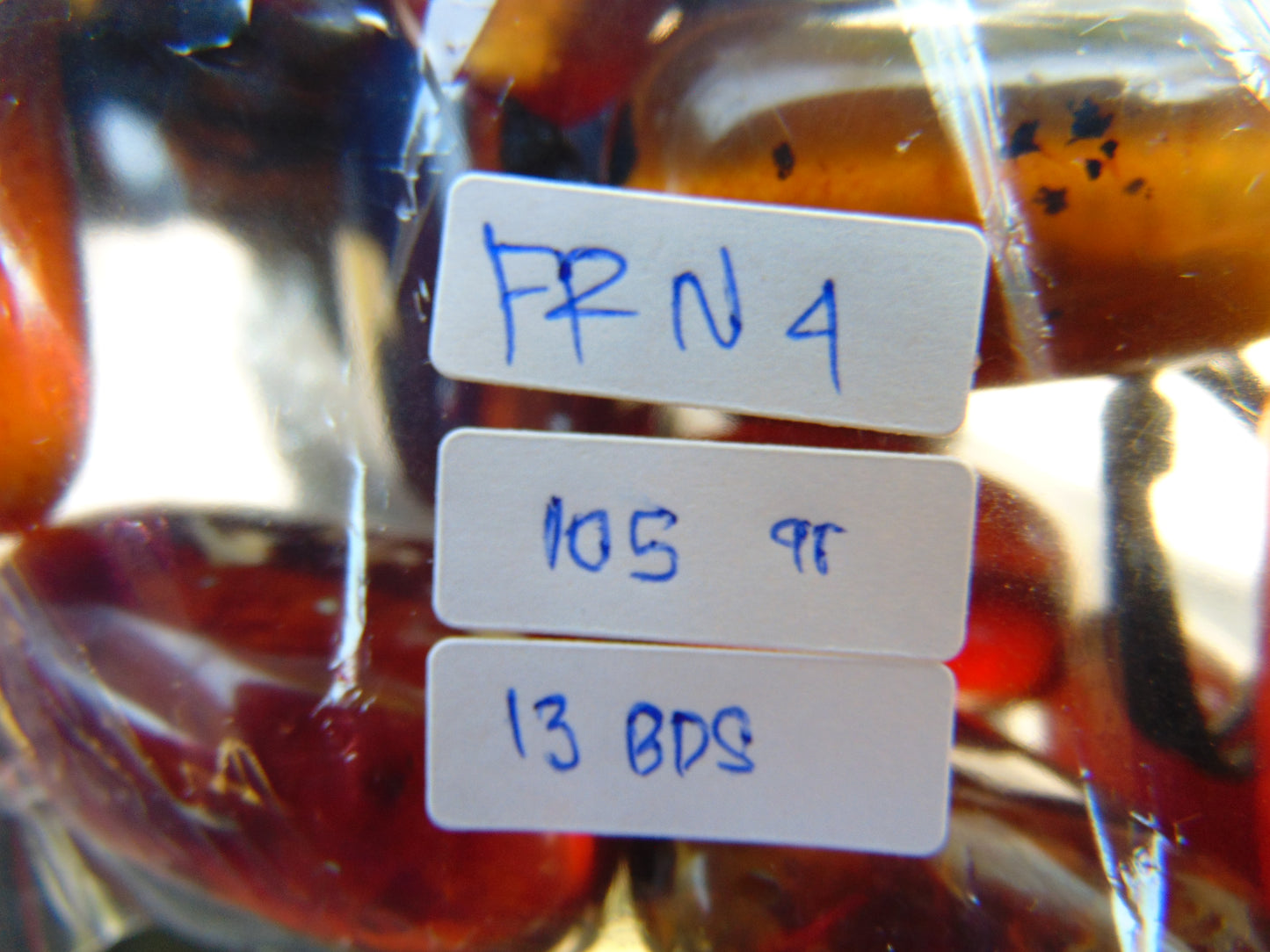 105 gr 13 beads Big Necklace Indonesian blue Amber for Healing FRN4