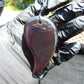 Natural Indonesian crystal dark blue Amber Pendant Magatama, 26.9 gram Amber Comma Pendant,Unique Statement Gift for Men Women 26N32