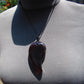 Natural Indonesian crystal dark blue Amber Pendant Magatama, 26.9 gram Amber Comma Pendant,Unique Statement Gift for Men Women 26N32