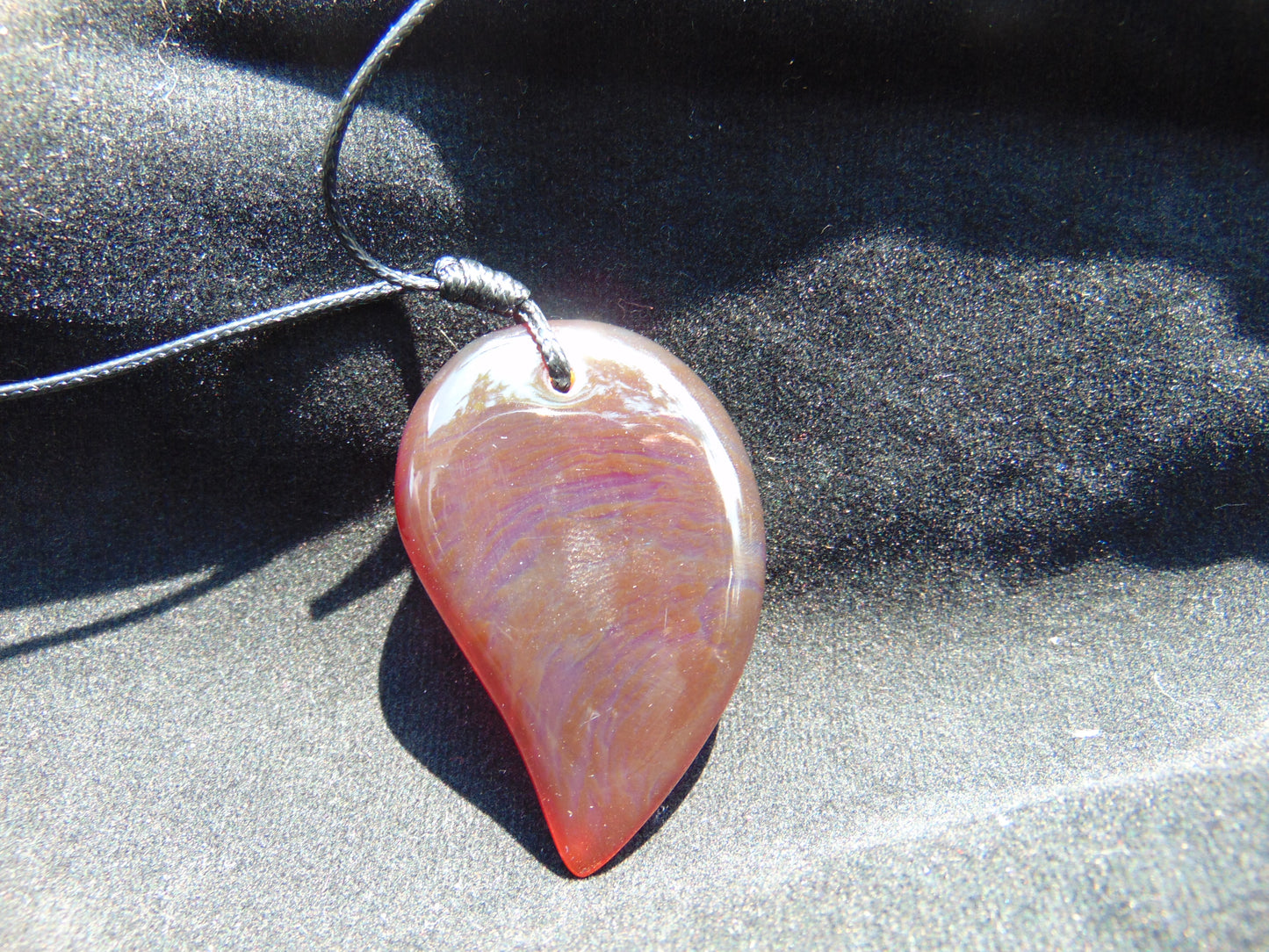 Natural Indonesian Red Amber Pendant Magatama, 11 gram Red Amber Comma Pendant,Unique Statement Gift for Men Women 26A52