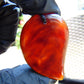Natural Indonesian Red Amber Pendant Magatama, 11 gram Red Amber Comma Pendant,Unique Statement Gift for Men Women 26A52