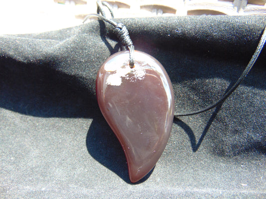 Natural Indonesian Blue Amber Pendant Magatama, 32 gram Blue Amber Comma Pendant,Unique Statement Gift for Men Women 26n31