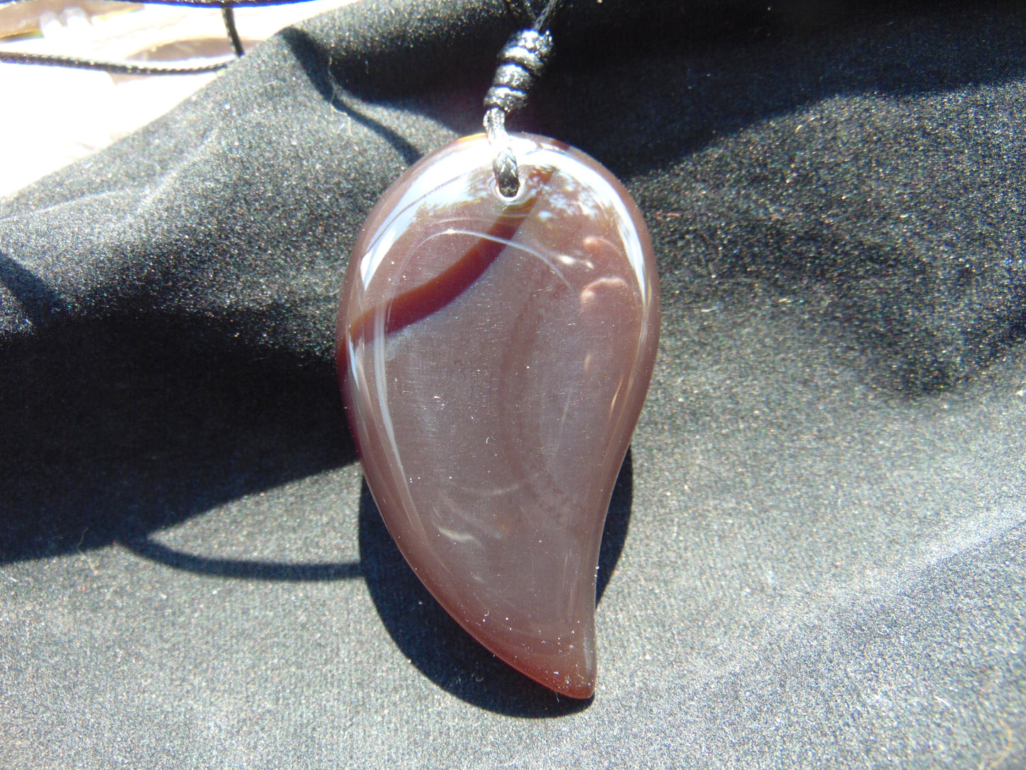 Natural Indonesian Blue Amber Pendant Magatama, 32 gram Blue Amber Comma Pendant,Unique Statement Gift for Men Women 26n31