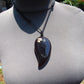 Natural Indonesian Blue Amber Pendant Magatama, 32 gram Blue Amber Comma Pendant,Unique Statement Gift for Men Women 26n31