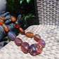 144 gr 14 beads Big Necklace Indonesian blue Amber for Healing FRN7