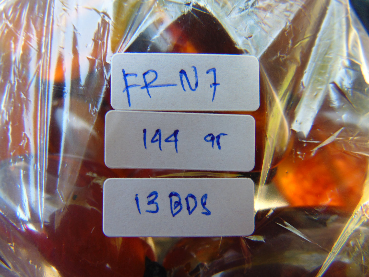 144 gr 14 beads Big Necklace Indonesian blue Amber for Healing FRN7