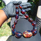 141 gr 15 beads Big Necklace Indonesian blue Amber for Healing FRN6
