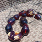 226 gr 11 beads Big Necklace Indonesian blue Amber for Healing FRN2