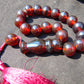 54 gr hand Tasbih 17 Beads 18 mm Indonesian Red Amber for Healing BT8