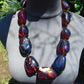 226 gr 11 beads Big Necklace Indonesian blue Amber for Healing FRN2