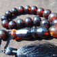 56 gr hand Tasbih 17 Beads 18 mm Indonesian Black Blue Amber for Healing BT10