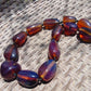 136 gr 13 beads Big Necklace Indonesian blue Amber for Healing FRN17