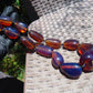 136 gr 13 beads Big Necklace Indonesian blue Amber for Healing FRN17