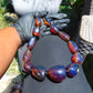 136 gr 13 beads Big Necklace Indonesian blue Amber for Healing FRN17