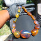 115 gr 15 beads Big Necklace Indonesian blue Amber for Healing FRN5