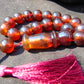 55 gr Hand Tasbih 17 Beads 18 mm Indonesian Crystal Red Amber for Healing BT7