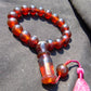 55 gr Hand Tasbih 17 Beads 18 mm Indonesian Crystal Red Amber for Healing BT7
