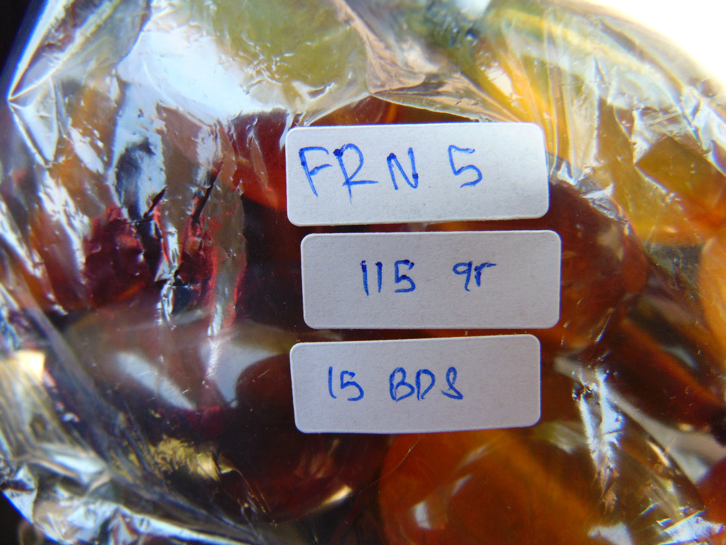 115 gr 15 beads Big Necklace Indonesian blue Amber for Healing FRN5