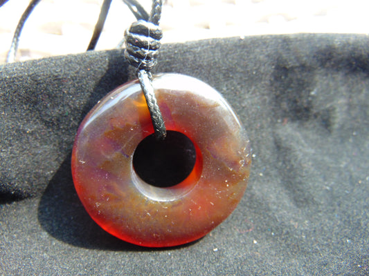 14 gr Donut Pendant Indonesian Blue Amber for Healing 26N39