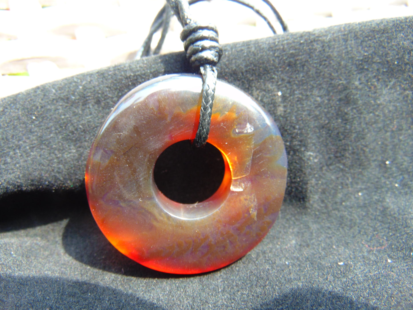 14 gr Donut Pendant Indonesian Blue Amber for Healing 26N39