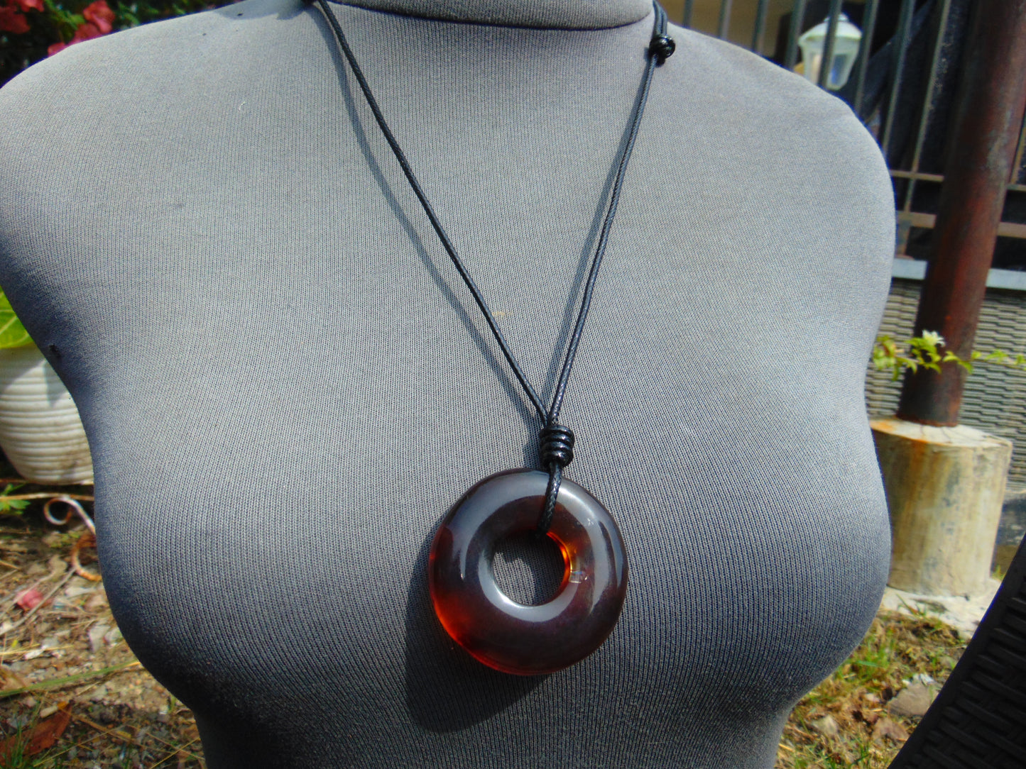 14 gr Donut Pendant Indonesian Blue Amber for Healing 26N39