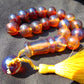 53 gr Hand Tasbih 17 Beads 18 mm Indonesian Yellow Blue Amber for Healing BT9