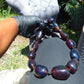 150 gr 13 beads Big Necklace Indonesian blue Amber for Healing FRN15