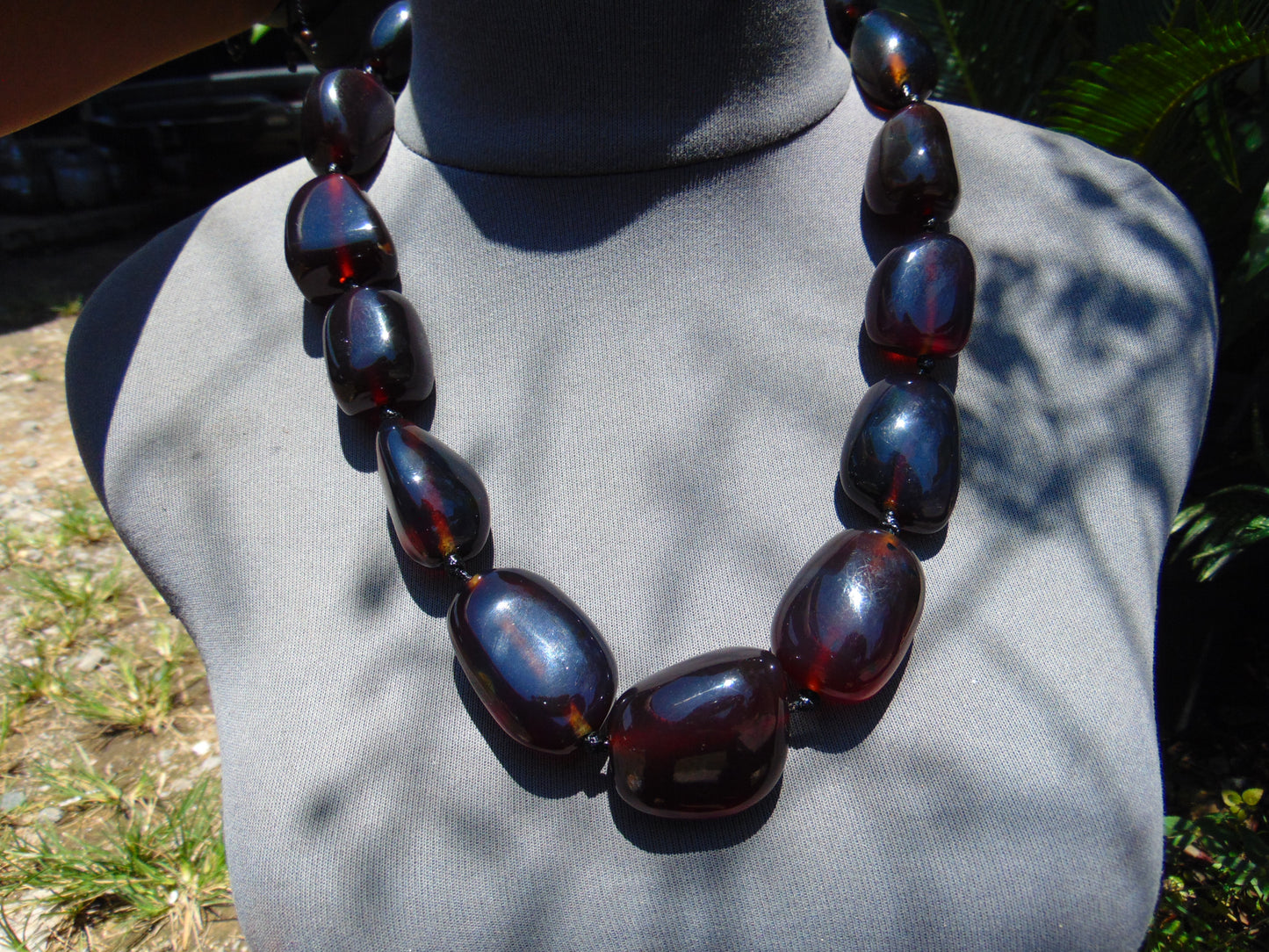 150 gr 13 beads Big Necklace Indonesian blue Amber for Healing FRN15