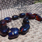 174 gr 13 beads Big Necklace Indonesian blue Amber for Healing FRN12