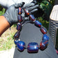 174 gr 13 beads Big Necklace Indonesian blue Amber for Healing FRN12