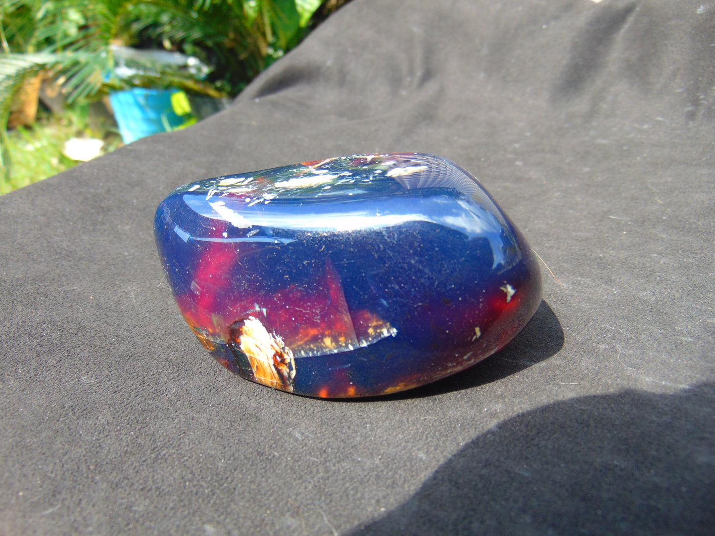 149 gr Blue Polished Indonesia Blue Amber for Healing ML103