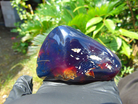 149 gr Blue Polished Indonesia Blue Amber for Healing ML103