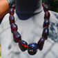 137 gr 15 beads Big Necklace Indonesian blue Amber for Healing FRN10